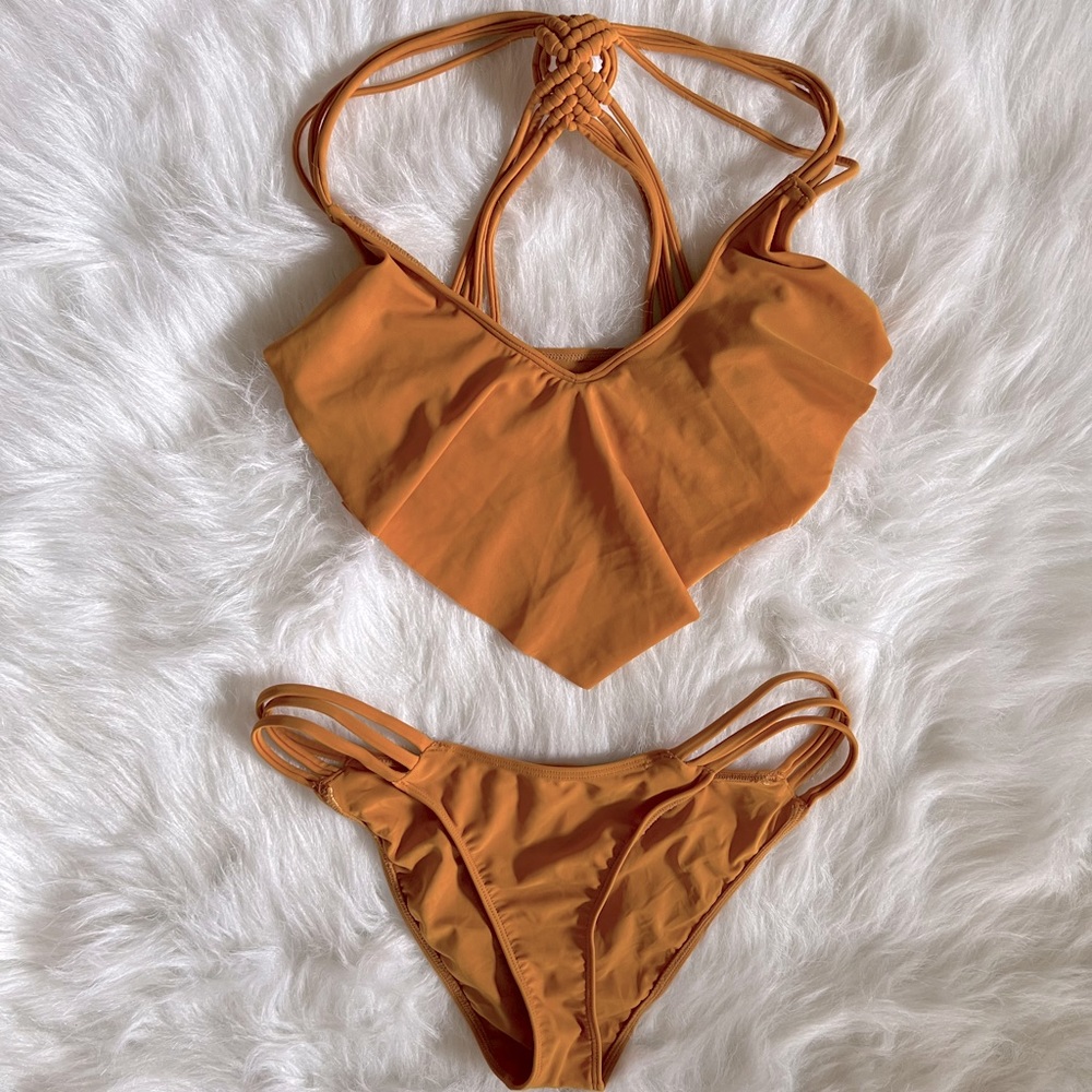 Forever21-mustard color 2-piece bikini set